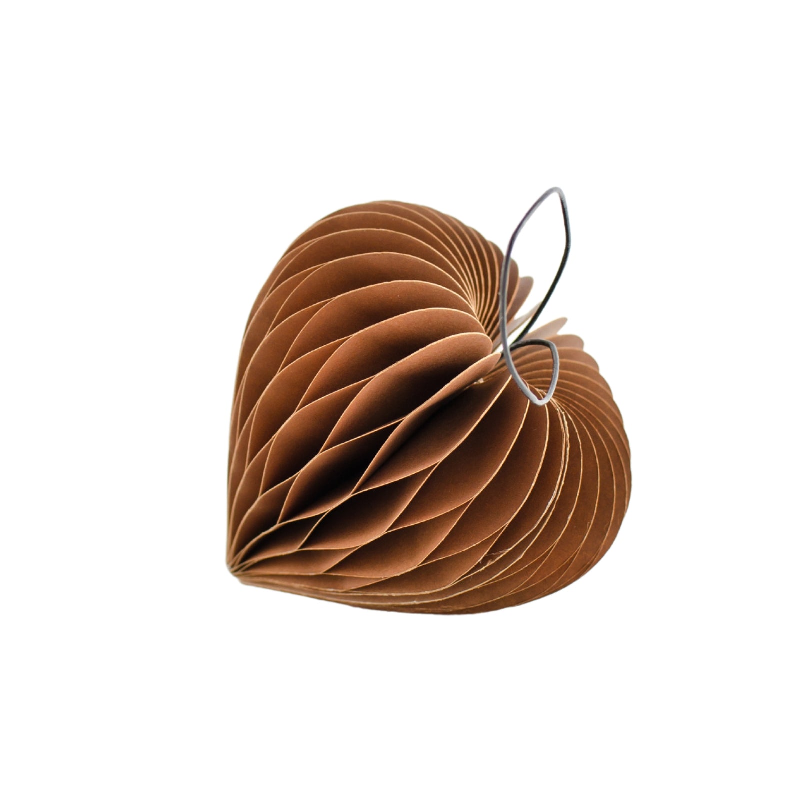 Rust Coloured Paper Christmas Heart Ornament