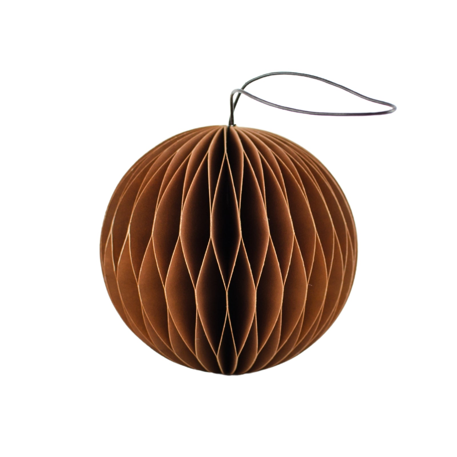 Rust Coloured Paper Christmas Sphere Ornament