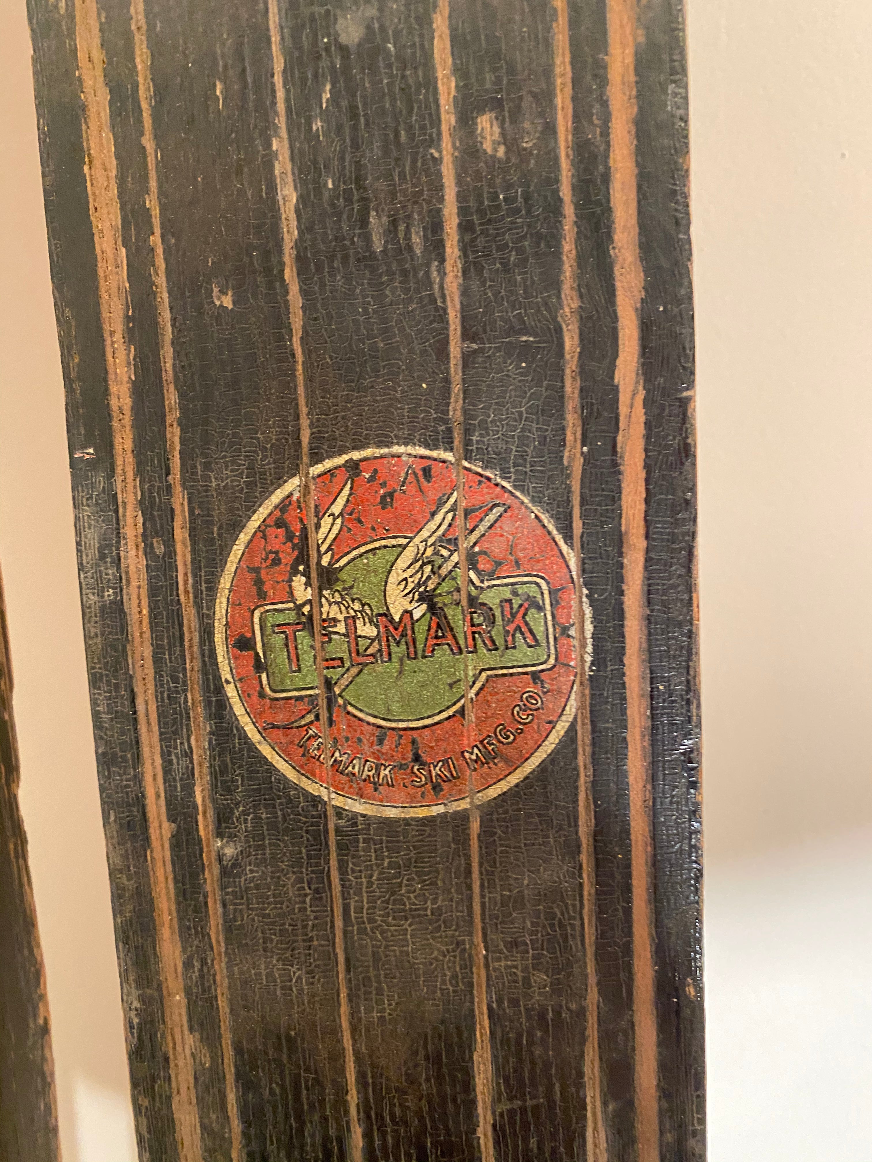 Vintage Wooden Telemark Brand Skis logo 3